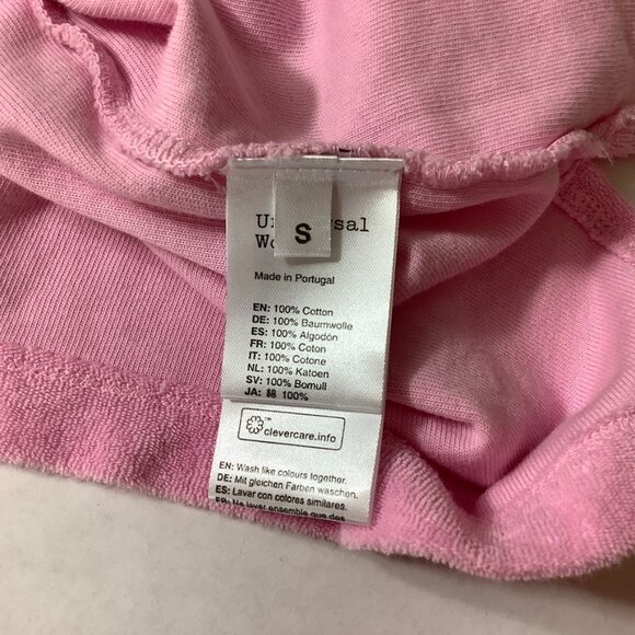 Universal Works Pink Short Sleeve Vacation Polo Terry Shirt S - Picture 5 of 6
